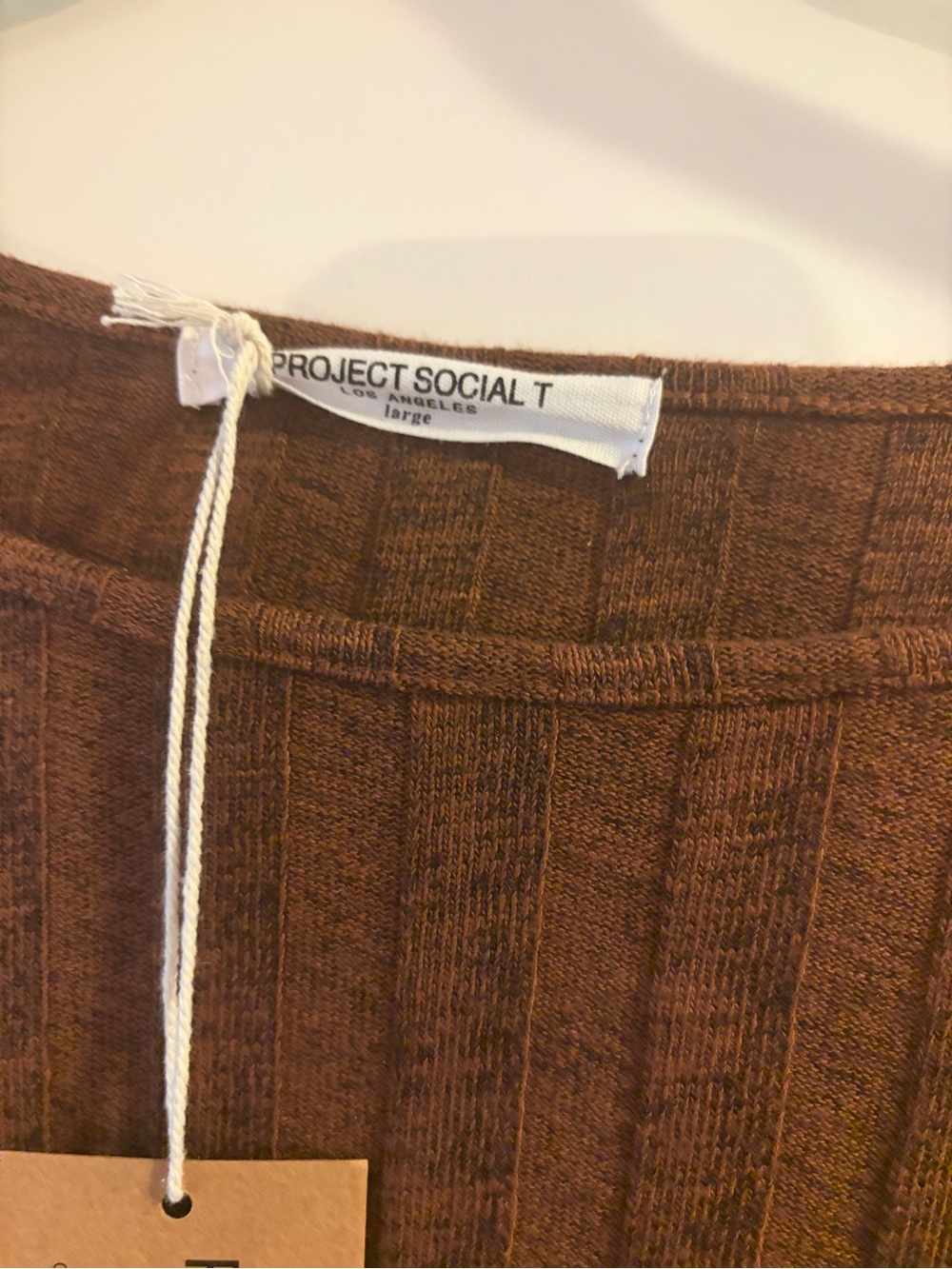 Project Social T Brown Ribbed Long-Sleeve Top - Picture 2 of 5